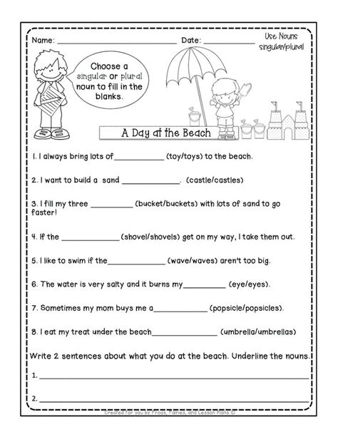 Type your answers expressing noun possessives. 5 Noun Lessons You Need to Teach in 1st Grade - Part 2 ...