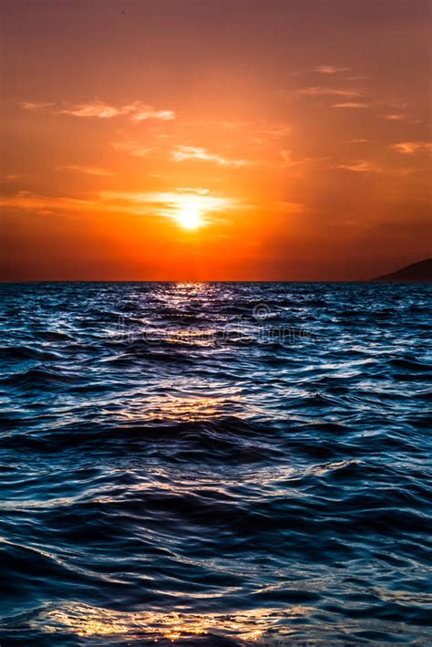 Beautiful Sunset Over The Mediterranean Sea Stock Image Image Of Dawn