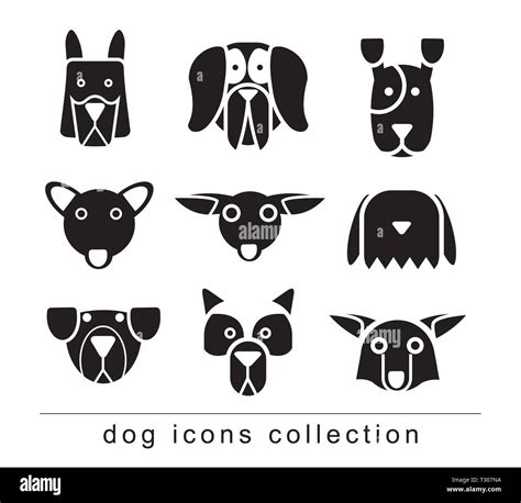 Dog Breed Collection Icons Vector Illustration Stock Vector Image