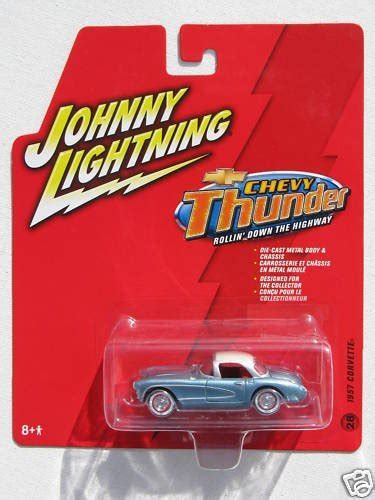 Johnny Lightning Chevy Thunder 1957 Corvette Light Bluewhite Roof 28