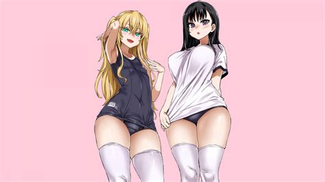 Fondos De Pantalla Anime Manga Chicas Anime Fondo Simple Fondo Rosa Traje De Baño De Una