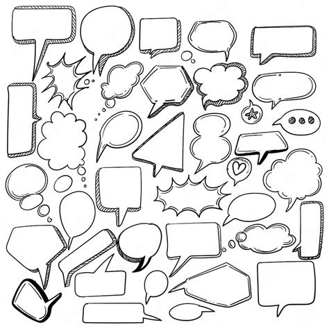 Free Vector Hand Drawn Sketch Speech Bubble Set Design
