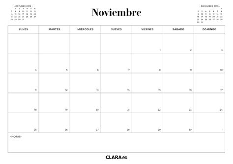 Calendario Noviembre 2019 Para Imprimir Gratis En Pdf Y 