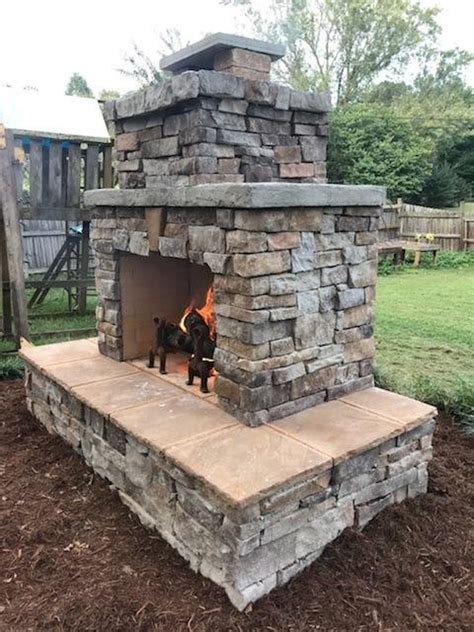 Pima Ii Diy Outdoor Fireplace Construction Plan Etsy Outdoor