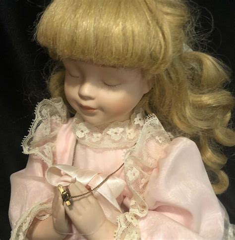 16” 12” House Of Lloyd Porcelain Doll Kneeling Praying Stand Cross