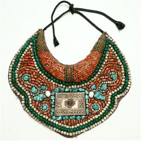 Ethnic Beaded Collar Necklace At 1stdibs