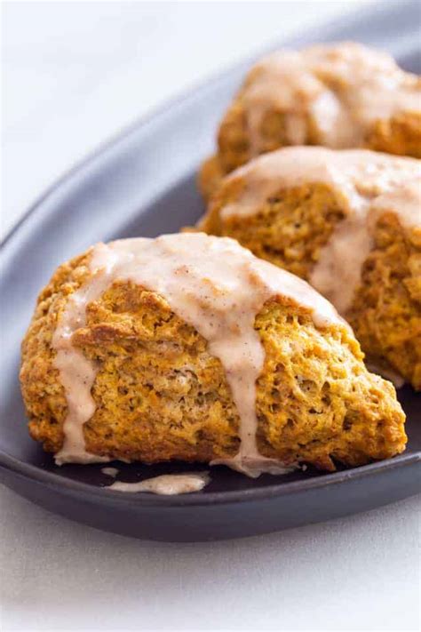 Pumpkin Scones With Spiced Glaze Baked By An Introvert