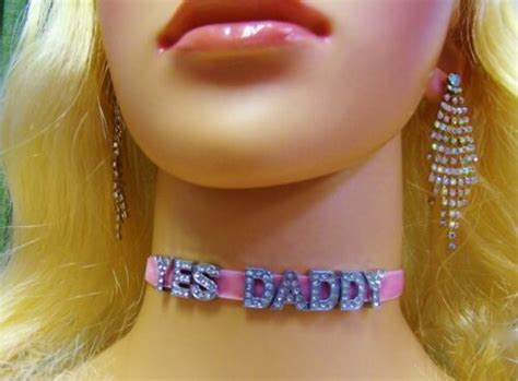 Fashion Necklaces Pendants Jewelry Watches All Sizes Choker Pink Velvet YES DADDY Sissy Cum