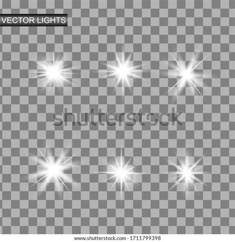 Glow Isolated Yellow Light Effect Set Stock Vector Royalty Free