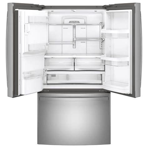 ge appliances 22 1 cu ft counter depth french door refrigerator in fingerprint resistant