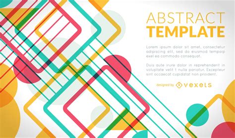 Colorful Poster Design With Geometric Shapes Vector Download