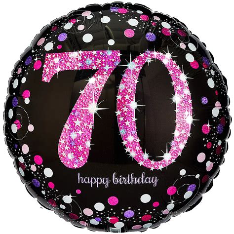 70th Birthday Balloon 18in Pink Sparkling Celebration Party City Canada