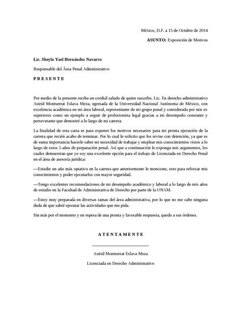 Ejemplo De Carta De Motivos Para Trabajar K Institutefor