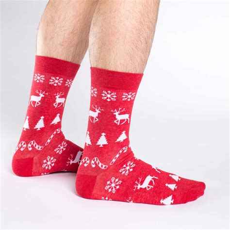 Mens Christmas Holiday Socks Good Luck Sock