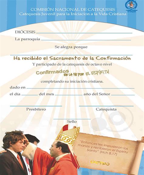 Certificado De Confirmación Católica En Costa Rica