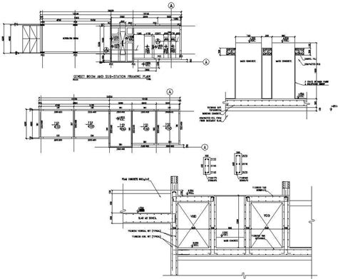 Cad Drawing 2d File Of The Genset Room And Substation Frame Plan