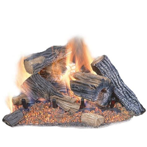 Gas fireplace logs are a great alternative if you do not want to deal with the hassle of a real wood burning fire. Emberglow Burnt River Oak 18 in. Vented Dual Burner Natural Gas Fireplace Logs-BRO18NG - The ...