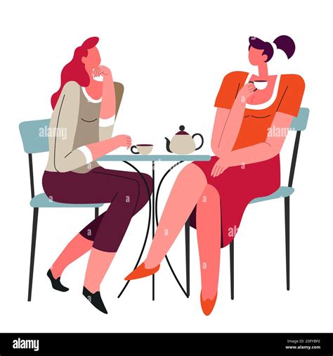 Women Taking Tea Stock Vector Images Alamy