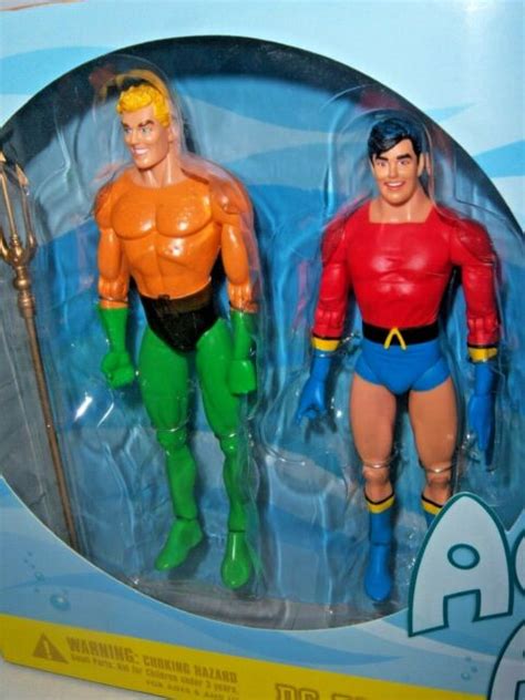 New Aquaman And Aqualad 2 Figure Set W Seahorse Misb Dc Direct 2001