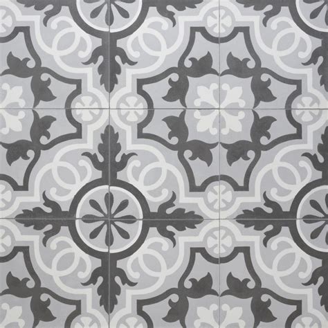 Black and white patterned kitchen wall tiles. Sevilla colorway 3 | Bathroom floor tile patterns, Cement ...