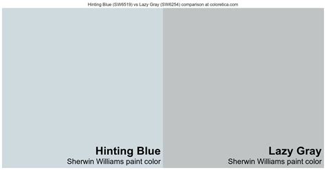 Sherwin Williams Hinting Blue Vs Lazy Gray Color Side By Side