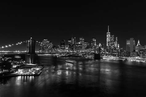 New York City At Night Black And White Wallpaper