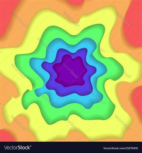 abstract wavy square rainbow paper cut background vector image