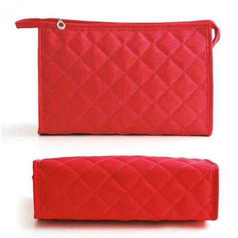 Red Classical Lattices Makeup Cosmetic Purse Travel Bag Pouch Women Girls T Cdiscount