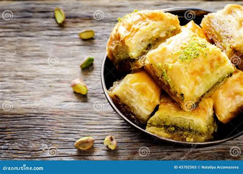 Baklava Avec La Pistache Plaisir Traditionnel Turc Image Stock Image
