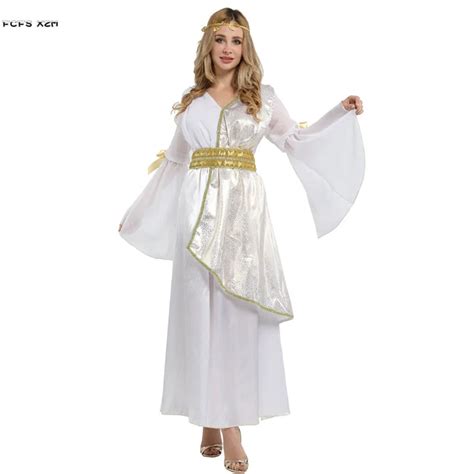Women Halloween Goddess Athena Costumes Female Greece Princess Queen Cosplay Purim Carnival
