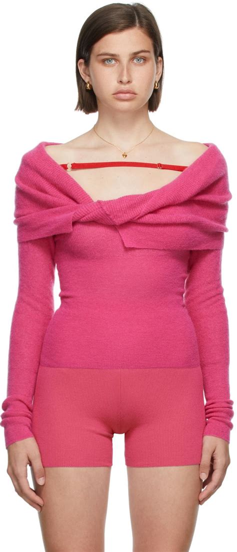 Jacquemus Pink La Montagne La Maille Ascua Sweater Top Outfits