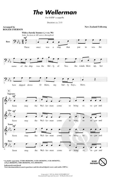 The Wellerman Noten Für Gemischten Chor