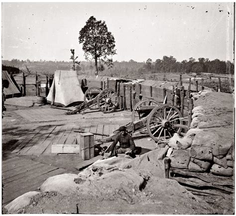 Union Army Soldier At Confederate Fort Outside Atlanta 1864 Civil