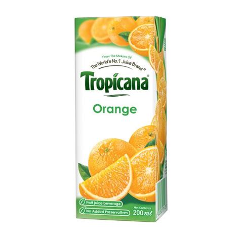 Tropicana Juice Orange 200 Ml Carton Buy Online At Best Price