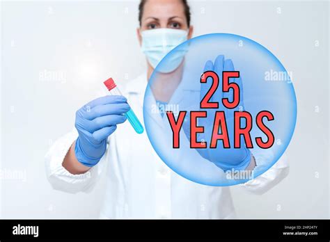 Writing displaying text 25 Years, Word Written on Remembering or