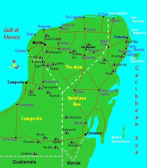 Peninsula De Yucatan Mapa Cima