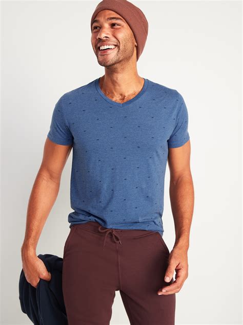 Soft Washed Printed V Neck T Shirt For Men Old Navy