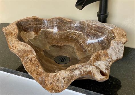 Natural Stone Sink Onyx Sink Rustic Travertine Marble Hand Carved