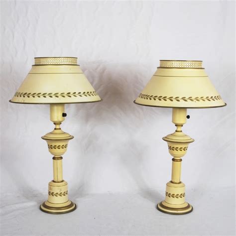 13 antique brass bedside table lamp w/ led bulb champagne bedroom ul. A Great Pair Of Antique French Toleware Bedside Lamps ...