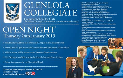 Open Night Flyer Glenlola Collegiate