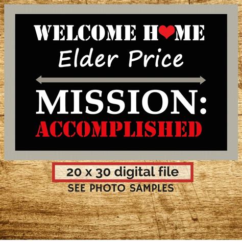 Lds Missionary Welcome Home Mission Accomplished Returned Etsy