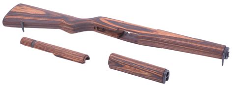 Stock And Handguard Set Brown Laminated Birch New Finished With