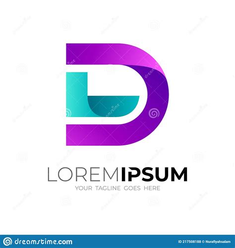 Abstract D Logo With Simple Design Template Stock Vector Illustration