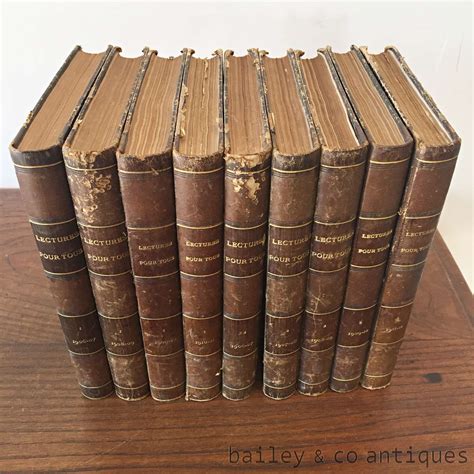 Antique French Books Set Of 9 Nine Rare Lectures Pour Tous Hachette