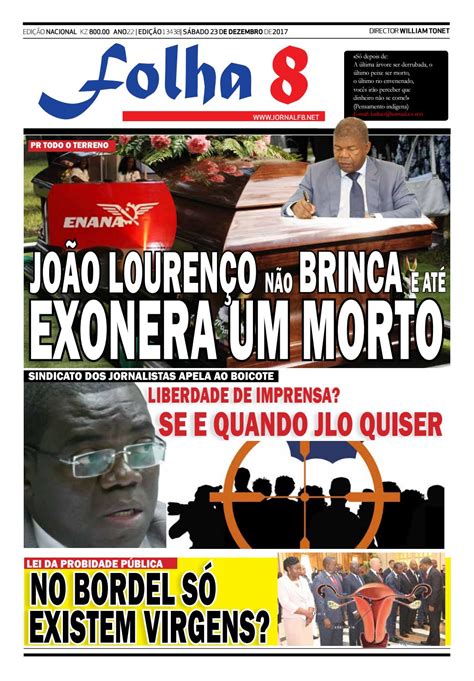 Jornal Folha 8 Edição De 23122017 By Jornal Folha 8 Issuu