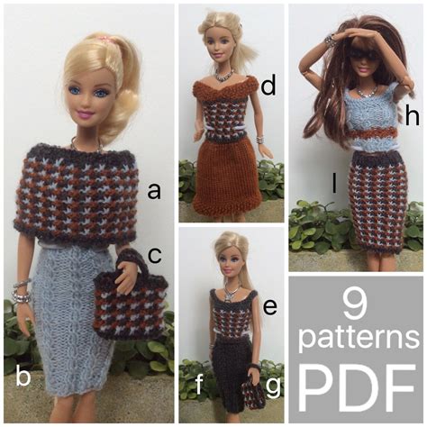 Barbie Knitting Pattern Bundle For Essential Coordiknits Easy Etsy