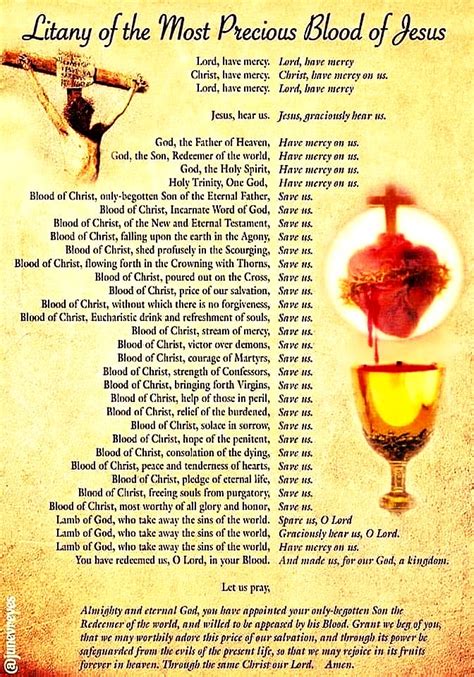 Litany Of The Most Precious Blood Of Jesus