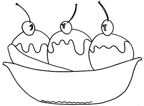 Maybe you would like to learn more about one of these? Banana Split with Cherry Topping Coloring Pages: Banana ...