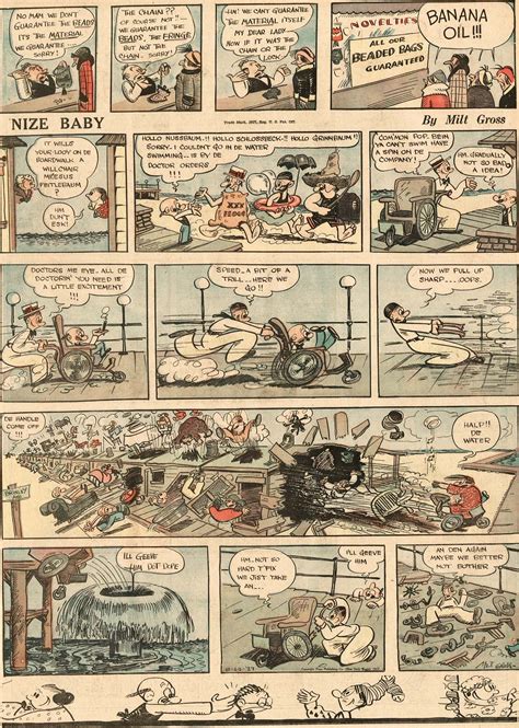 An Old Comic Strip With Cartoon Characters In It