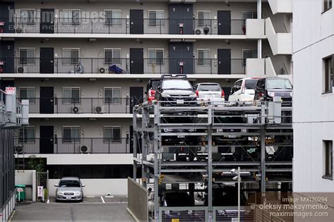 Photo Of Multi Level Vertical Parking Lot In Kyoto Japan Stock Image